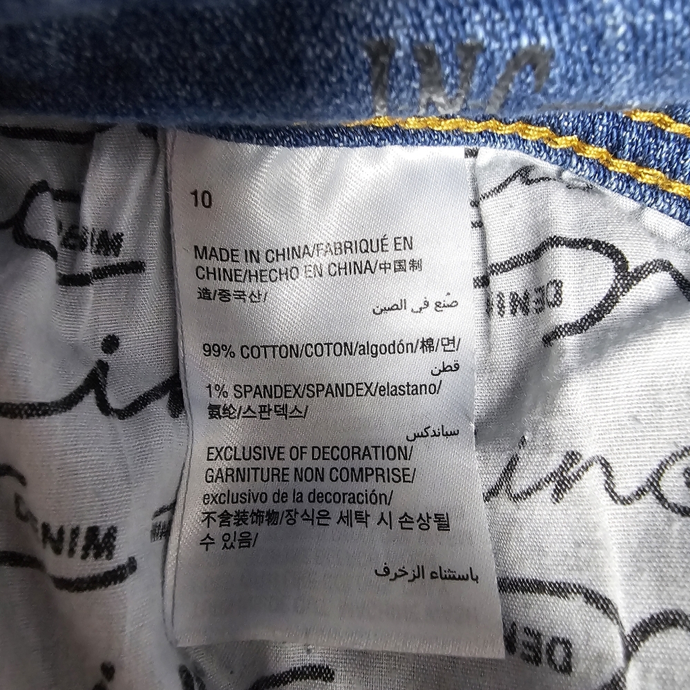 🛍 Inc International boyfriend sequin patchwork distressed jeans size 10 - Picture 4 of 4
